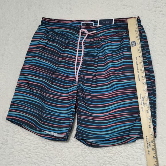 Club Room Men Quick-Dry 7" Swim Trunks Men's Medium Colorful Stripes Classic NEW - Picture 12 of 15
